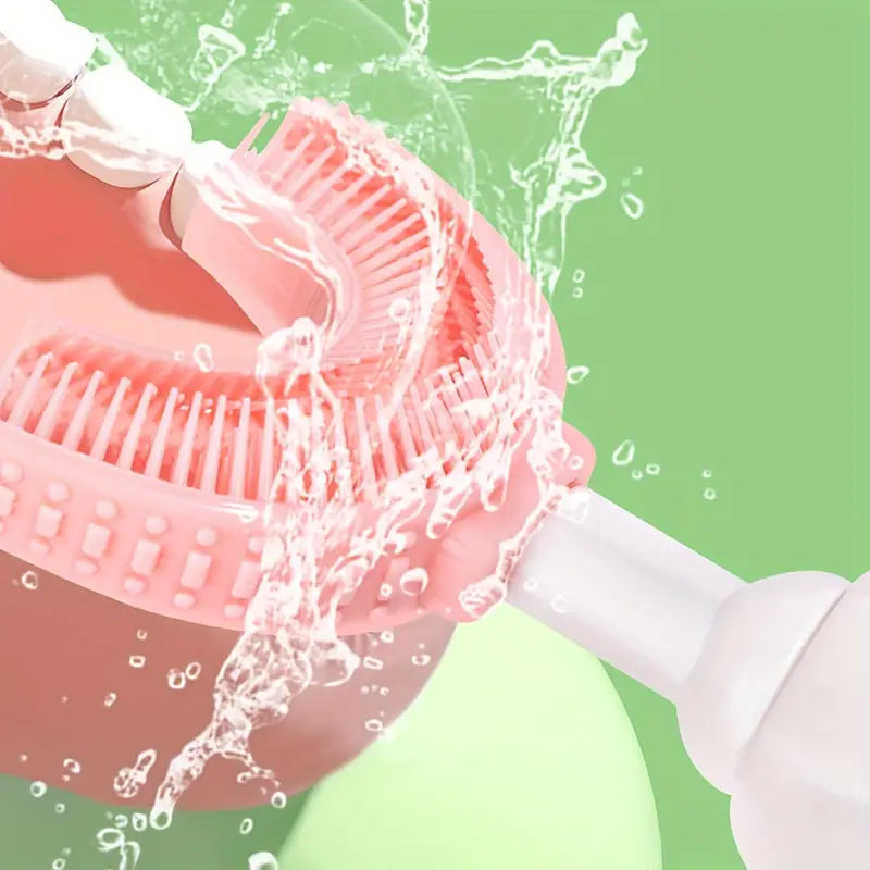 U-Shaped Kids Silicone Toothbrush for 2–6 Years | 360° Soft Bristle Baby Toothbrush for Gentle Cleaning & Gum Protection | BPA-Free, Easy Grip