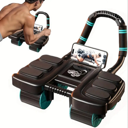 Automatic Rebound Abdominal Wheel with Elbow Support & 4 Silent Rollers – Core Strength Trainer for Plank & Ab Workouts – Heavy-Duty Fitness Equipment