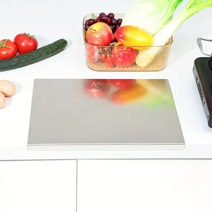 Premium Stainless Steel Anti-Bacterial Chopping Board | Rust-Resistant & Hygienic Cutting Surface | Heavy-Duty Kitchen Board with Bent Edge