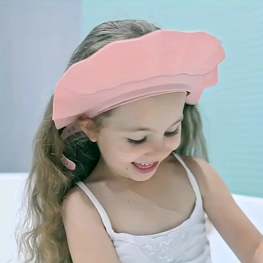 Adjustable Baby Shower Cap – Soft Bathing Shield for Kids | Eye & Ear Protection, Tear-Free Shampoo Hat with Snap Buttons
