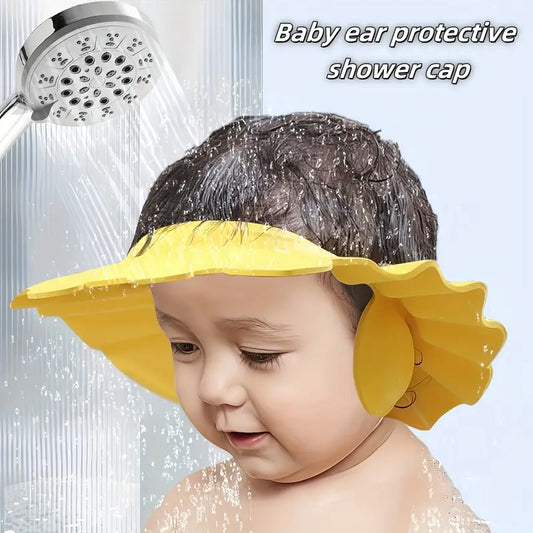 Adjustable Baby Shower Cap with Ear Protection – Tear-Free Bathing Shield Hat for Kids | Waterproof EVA Foam Shampoo Visor with Snap Buttons