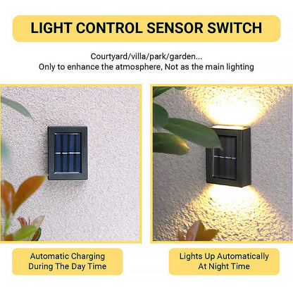GlowEdge Solar Wall Light – Dual Beam LED Up & Down Outdoor Fence & Porch Lamp | Weatherproof, Wireless, Easy Install