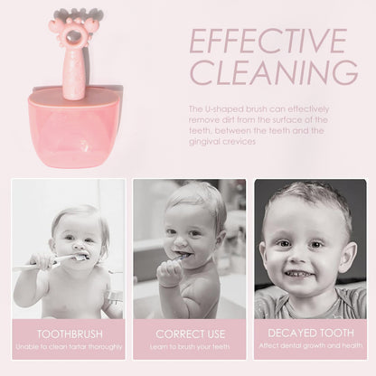 U-Shaped Kids Silicone Toothbrush for 2–6 Years | 360° Soft Bristle Baby Toothbrush for Gentle Cleaning & Gum Protection | BPA-Free, Easy Grip