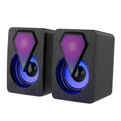 RGB Desktop Speakers – Plug & Play USB Powered Wired PC Speakers with Colorful Breathing Light