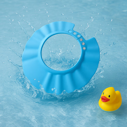 Adjustable Baby Shower Cap – Soft Bathing Shield for Kids | Eye & Ear Protection, Tear-Free Shampoo Hat with Snap Buttons