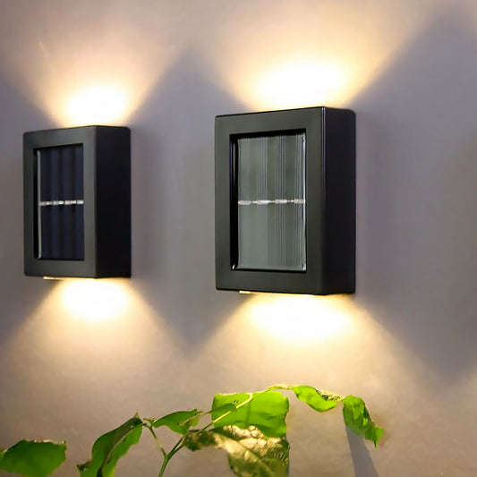 GlowEdge Solar Wall Light – Dual Beam LED Up & Down Outdoor Fence & Porch Lamp | Weatherproof, Wireless, Easy Install