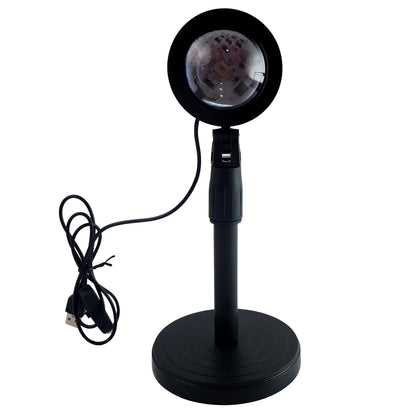 4 Colors Sunset Lamp | LED Projection Night Light with 360° Rotation & Adjustable Height | Sunset/Sunlight/Sunset-Red/Rainbow | USB Powered Room Decor Light for Photography, Bedroom, Gifts