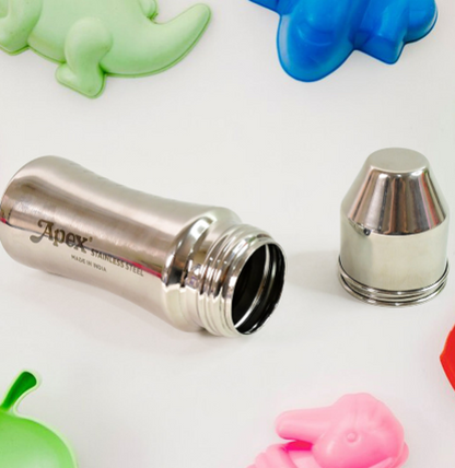 PureSip Baby Feeding Bottle – 250ml Stainless Steel with Anti-Colic Silicone Nipple